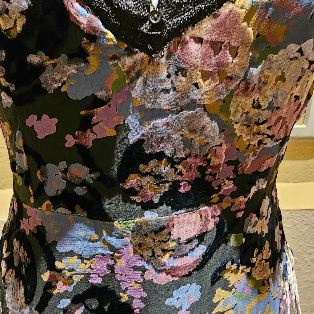Free People M Crushed Velvet Dark Romantic Dress Witchy Goth Dark Academia - Picture 6 of 16
